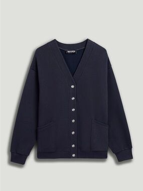 Nocturne Navy V-Neck Button Front Cardigan Jacket